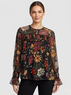 Cinq à Sept Drew Floral Georgette Blouse – XS